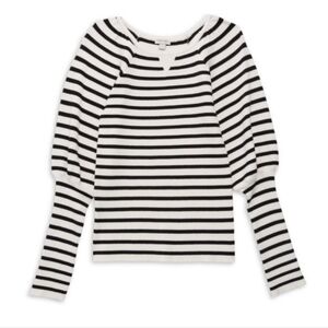 Habitual Girl's Puff-Sleeve Striped Sweater